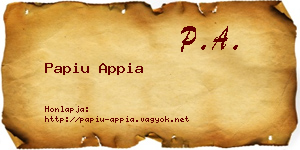 Papiu Appia névjegykártya
